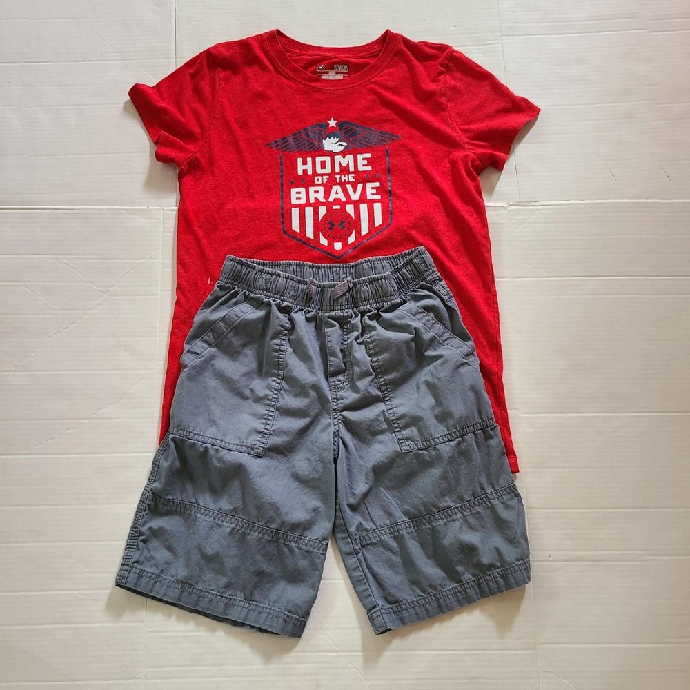 Lot of 2 Pieces Boys Under Armour T-shirt & Circo Bermuda Shorts